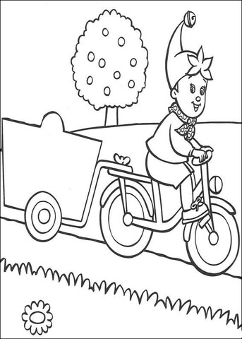 Noddy Brings A Cart  Coloring Page